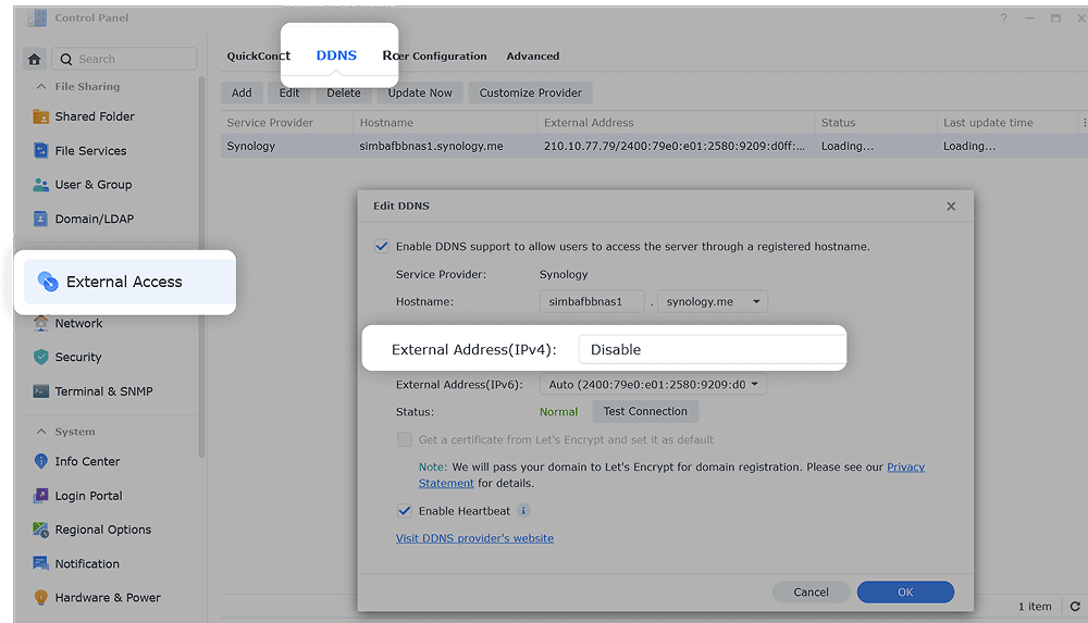 Synology DDNS setup