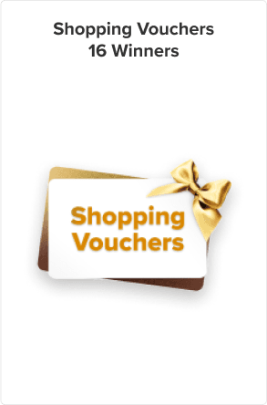 Lucky draw prize - Shopping Vouchers, 16 winners